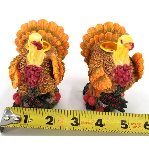 Happy Harvest Turkey Taper Candle Holders Set - Picture 8 of 9